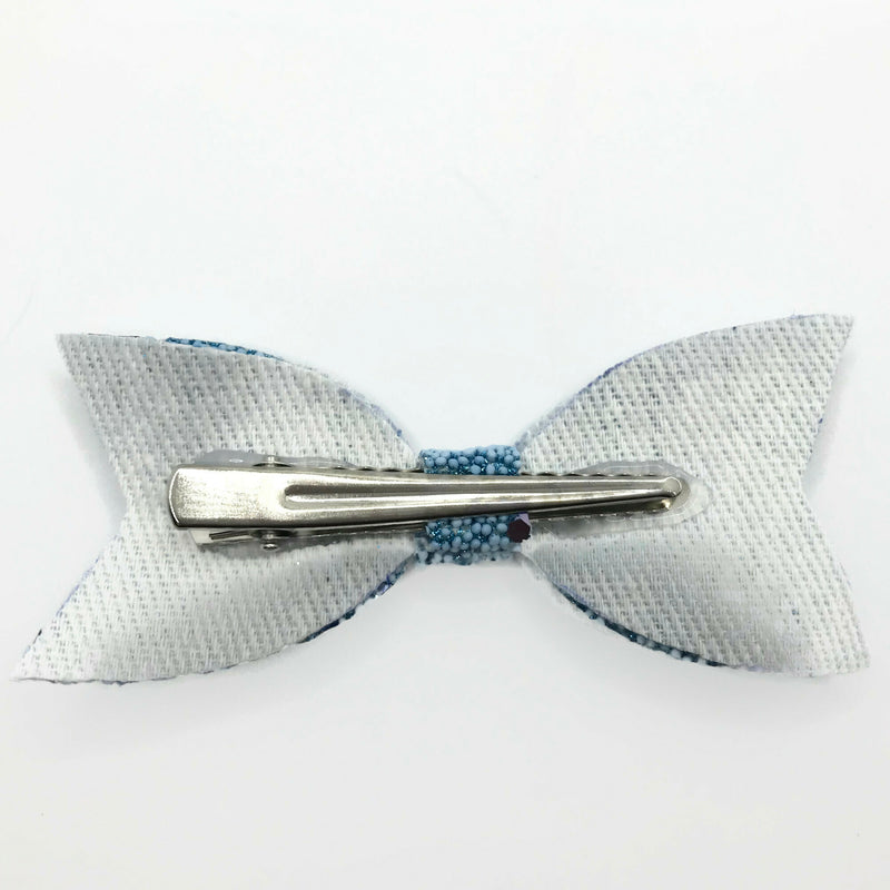 Blue Beaded Hair Clip Bow