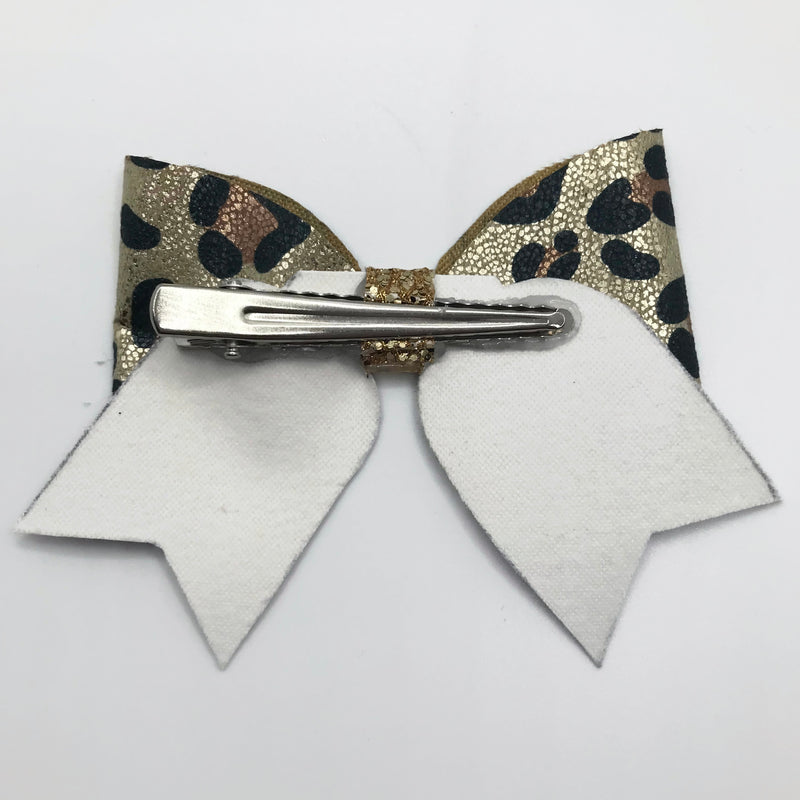 Cheetah with Pink Ribbon Hair Clip Bow