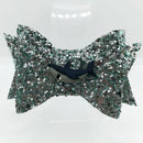 Silver & Blue Glitter Shark Hair Clip Bow