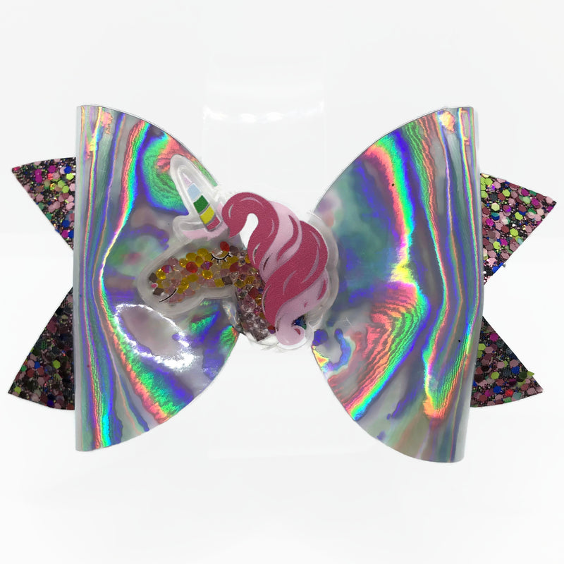 Shaker Unicorn Sparkle Hair Clip Bow