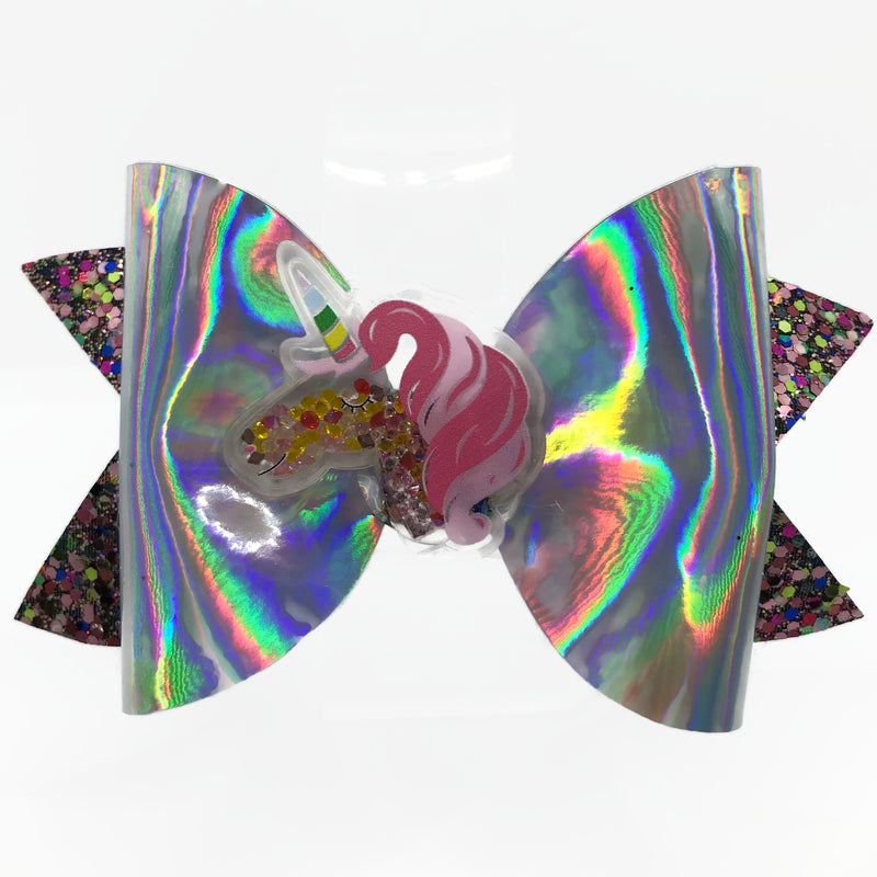 Shaker Unicorn Sparkle Hair Clip Bow