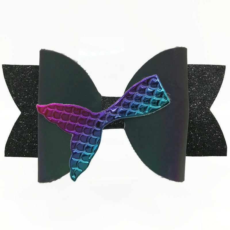 Pink Purple and Blue Mermaid Tail Hair Clip Bow