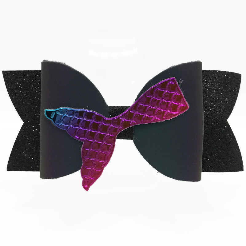 Mermaid Tail with Colored Tip Hair Clip Bow