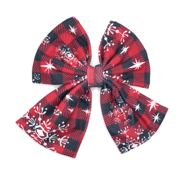 Buffalo Check Milk Silk Hair Clip Bow