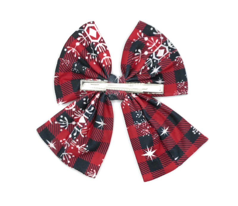 Buffalo Check Milk Silk Hair Clip Bow