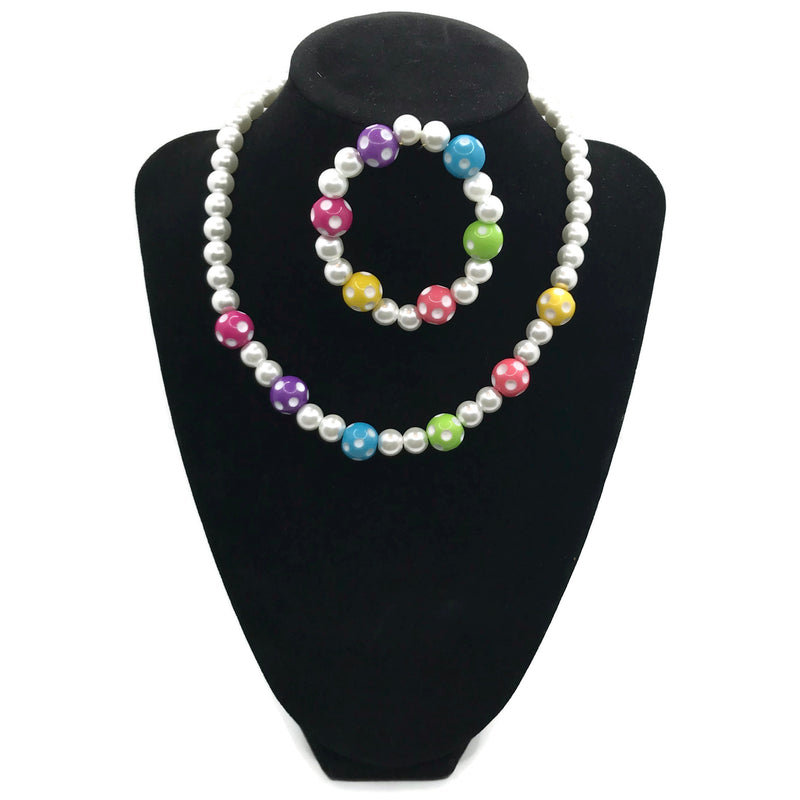 Polka Dot Necklace with Bracelet Set