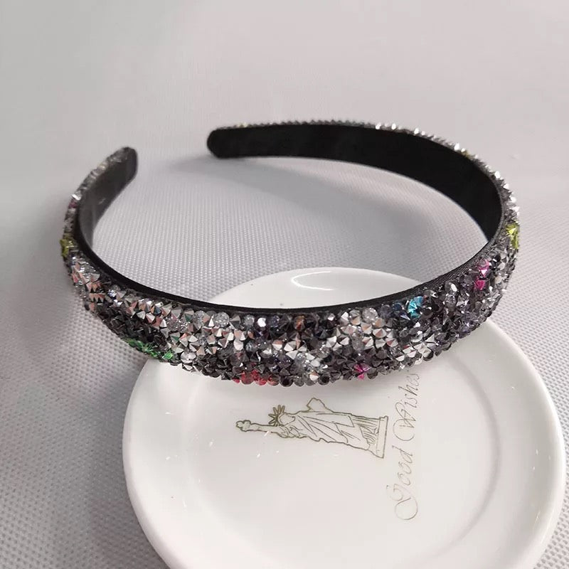 Silver Multicolored Cheetah Bling Headband