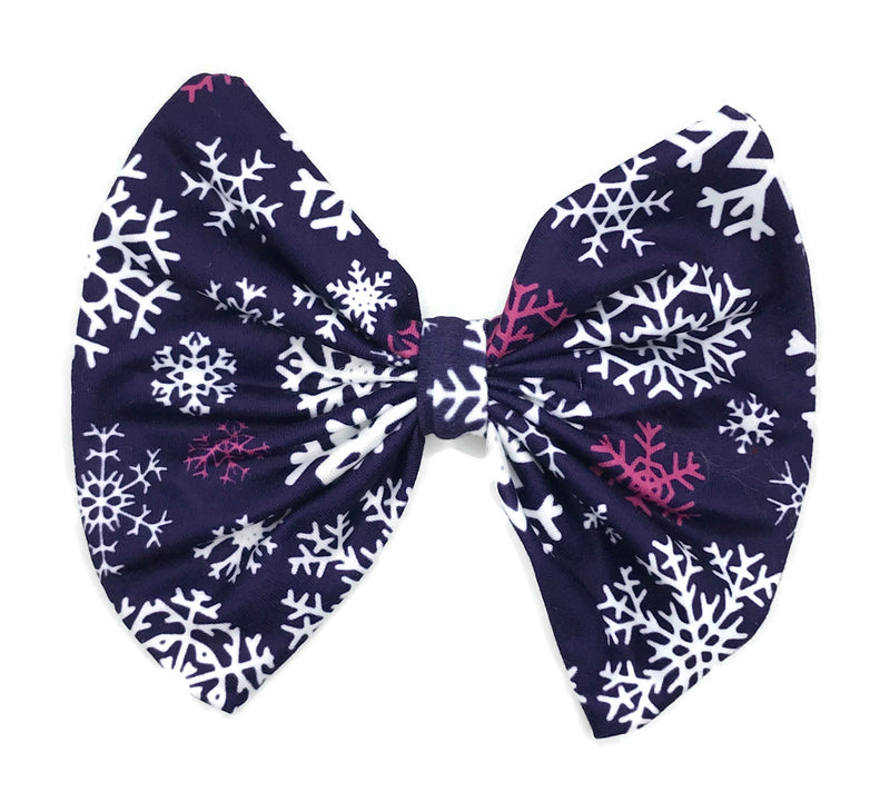 Purple Snowflake Milk Silk Hair Clip Bow