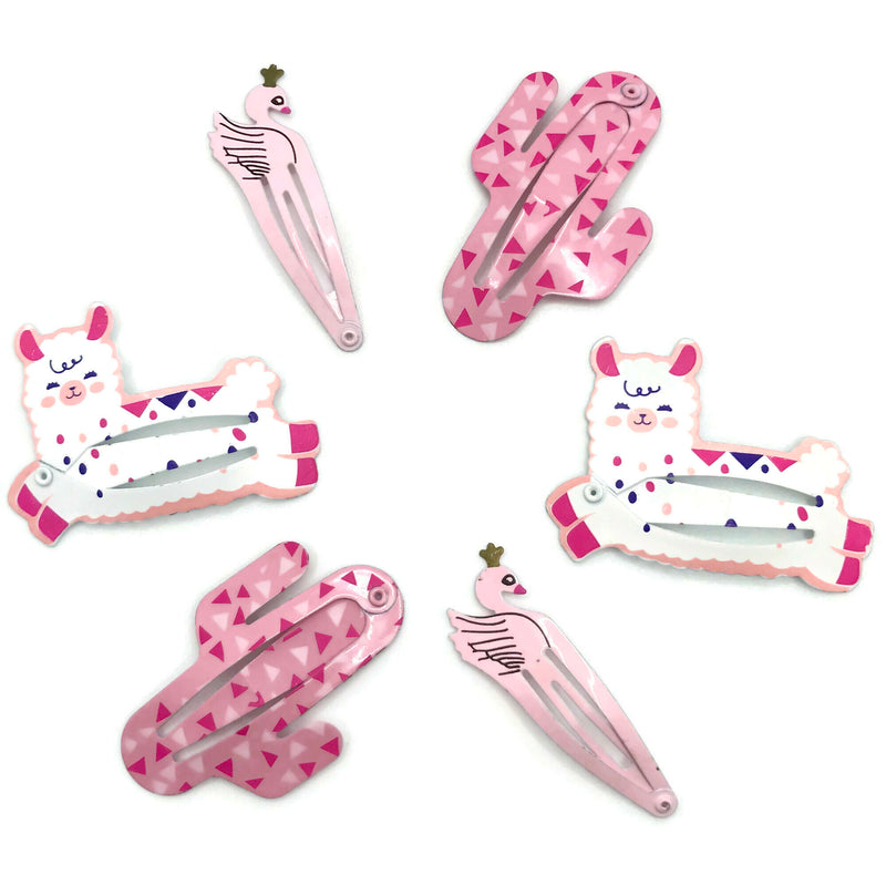 Llama Cactus Swan Snap Clip Set