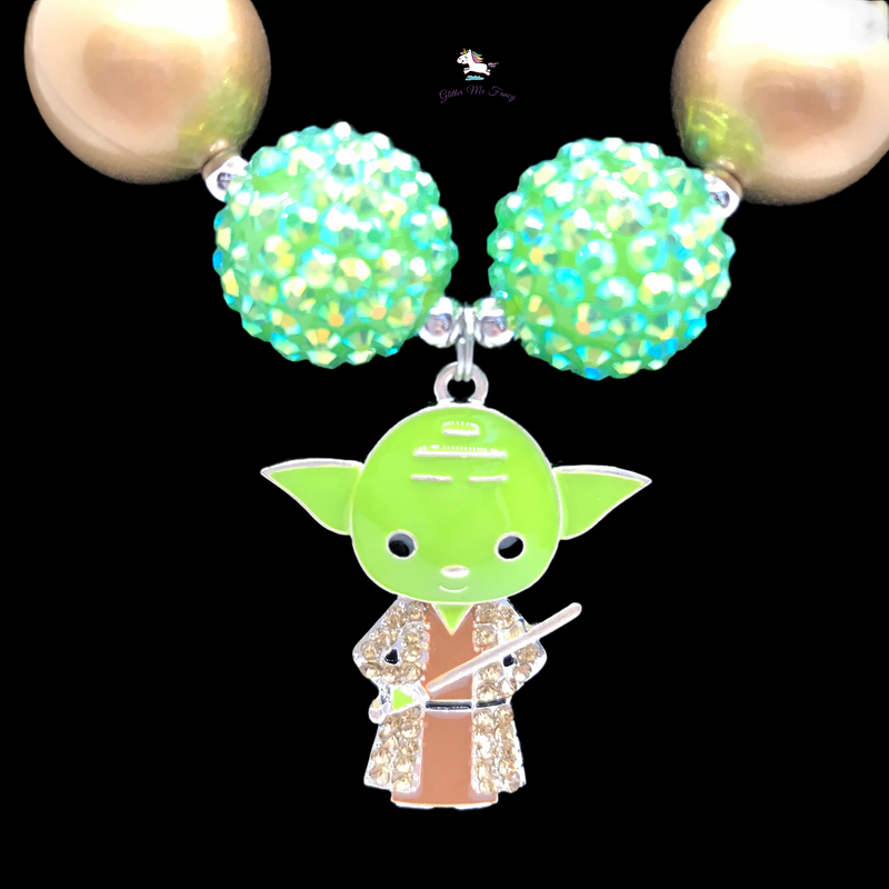 Green Space Wars Chunky Bubblegum Necklace