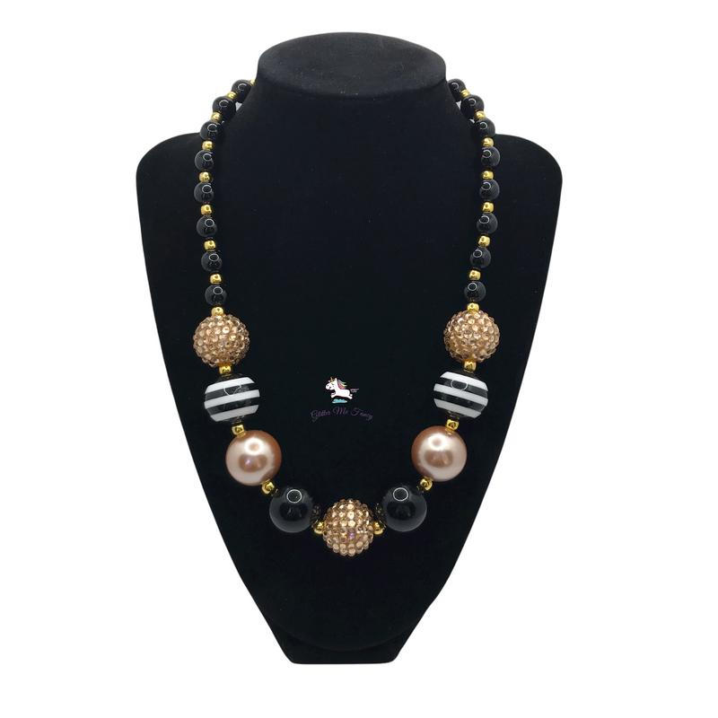 Black & Gold Chunky Bubblegum Necklace