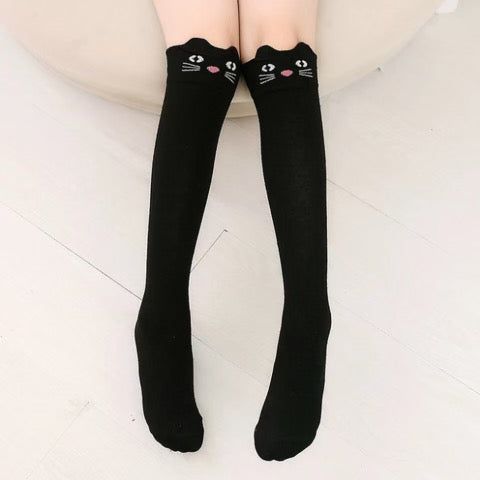 Black Cat Knee High Socks