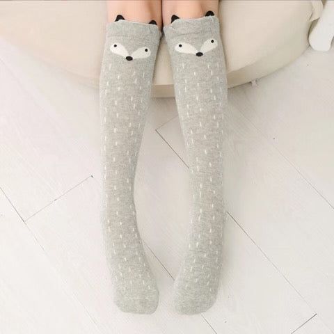 Gray Fox Knee High Socks