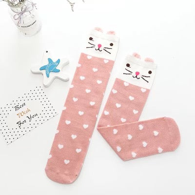 Cat Hearts Knee High Socks