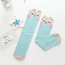 Blue Striped Owl Knee High Socks
