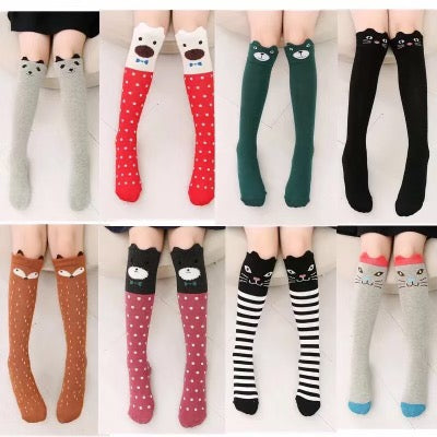 Striped Bunny Knee High Socks