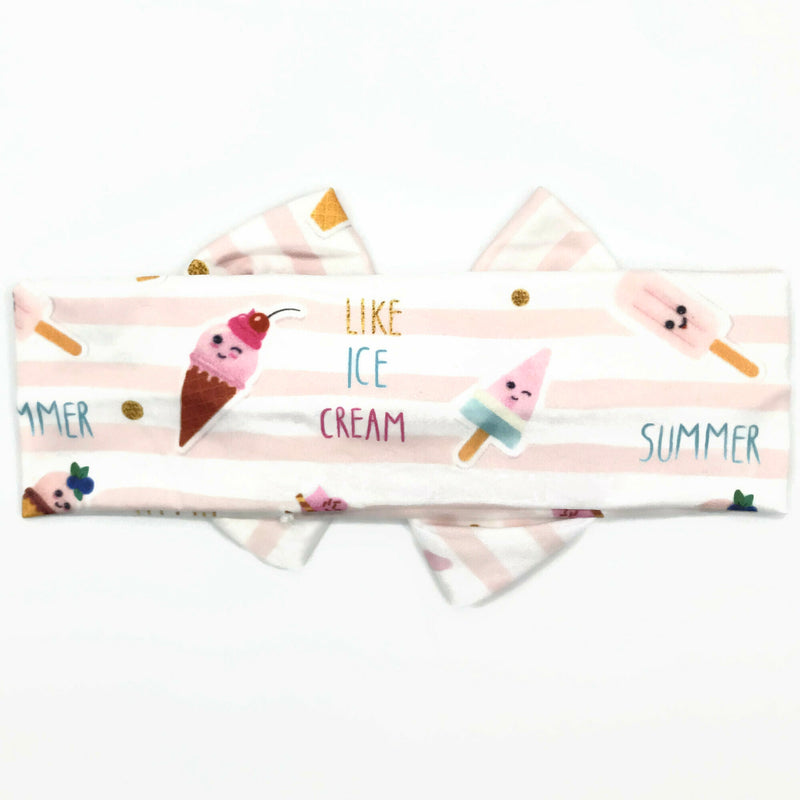 Summer Ice Cream Milk Silk Headband Bow