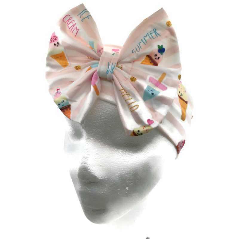 Summer Ice Cream Milk Silk Headband Bow