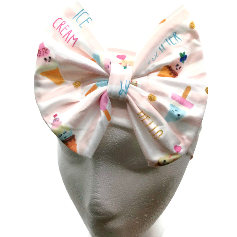 Summer Ice Cream Milk Silk Headband Bow