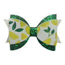 Lemons Sparkle Green Hair Clip Bow