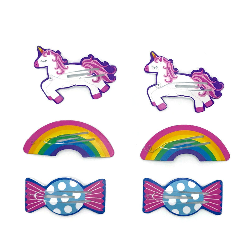 Unicorn, Candy & Rainbow Snap Clip Set
