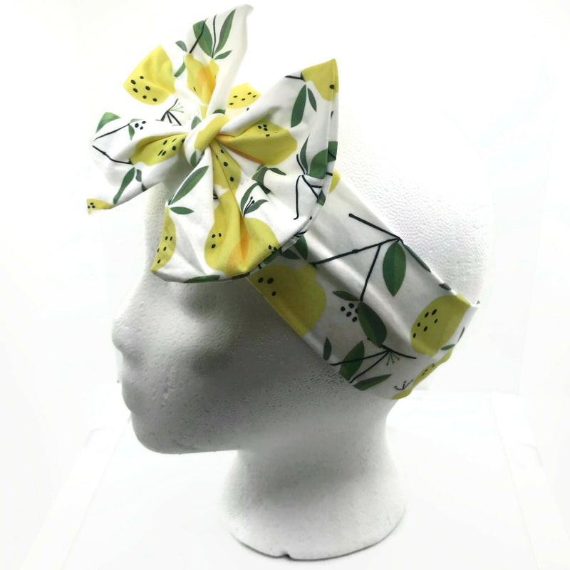 Summer Lemon Milk Silk Headband Bow