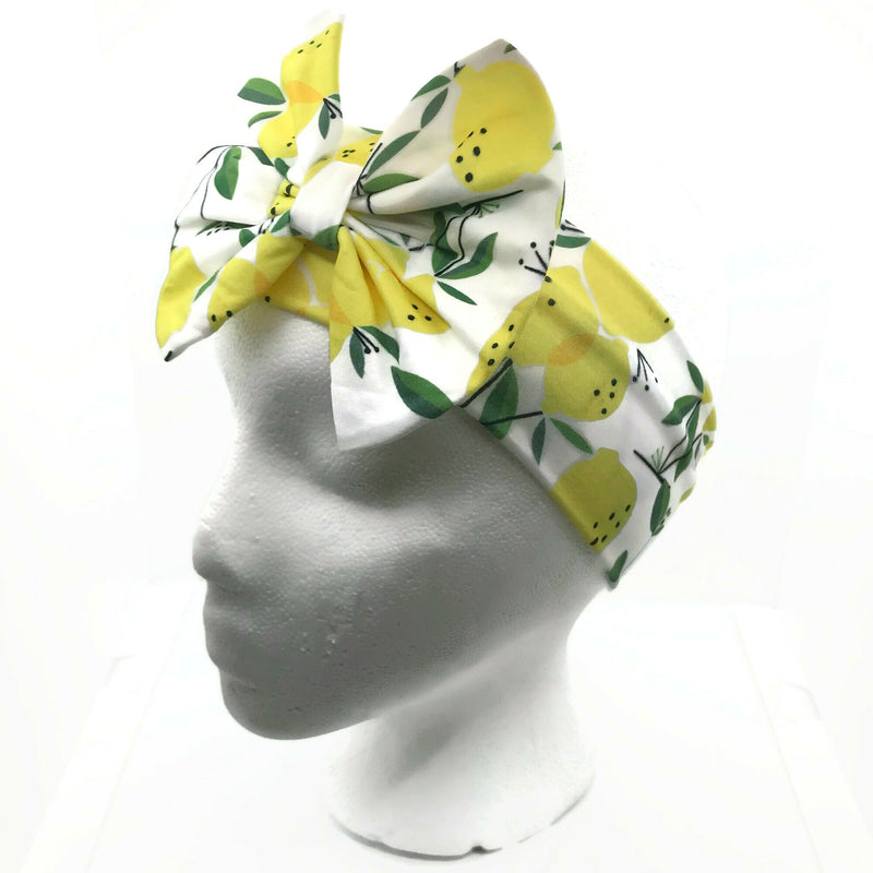 Summer Lemon Milk Silk Headband Bow