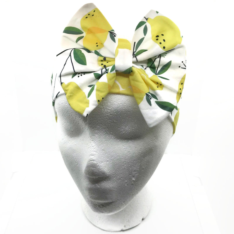 Summer Lemon Milk Silk Headband Bow