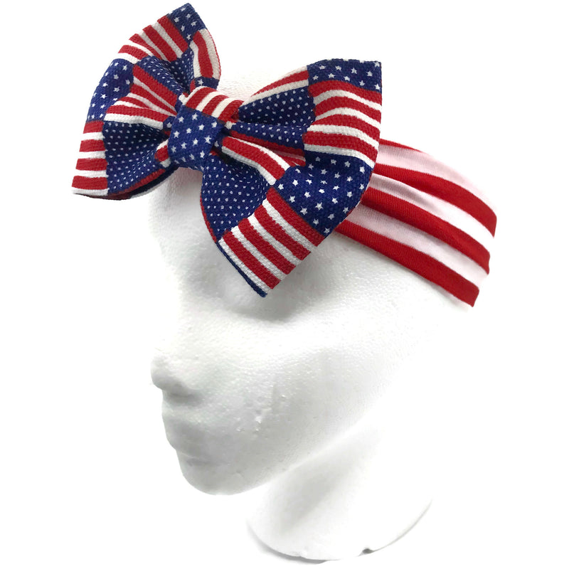 American Flag Headband Bow