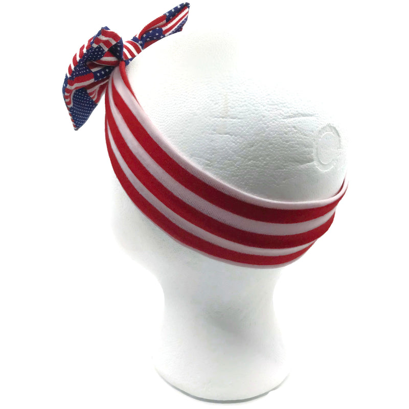 American Flag Headband Bow