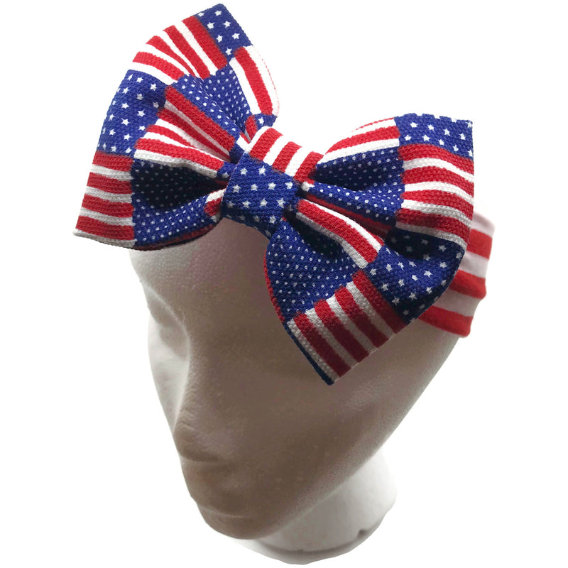 American Flag Headband Bow