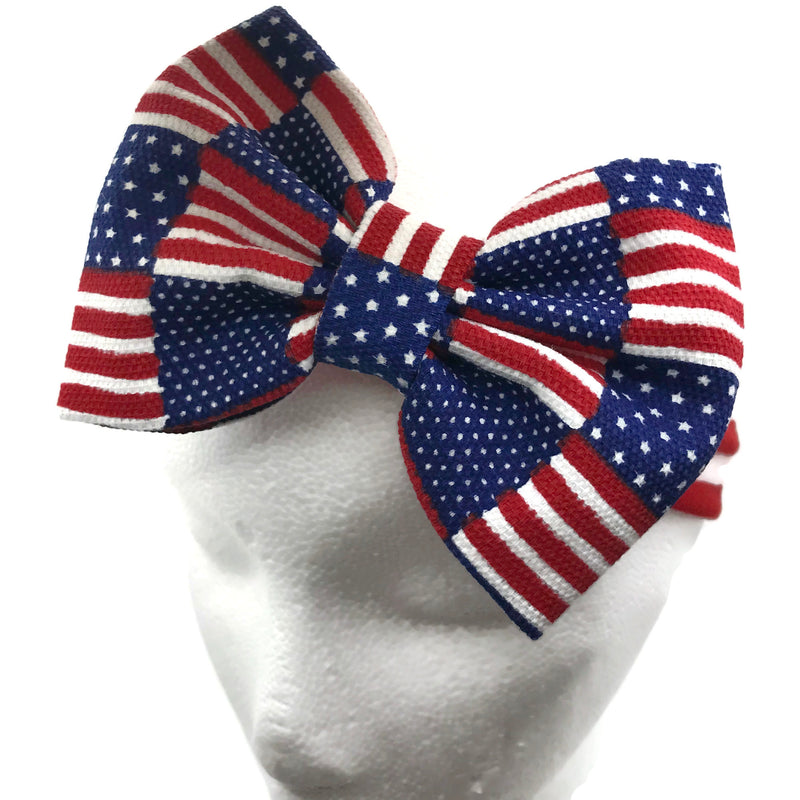 American Flag Headband Bow