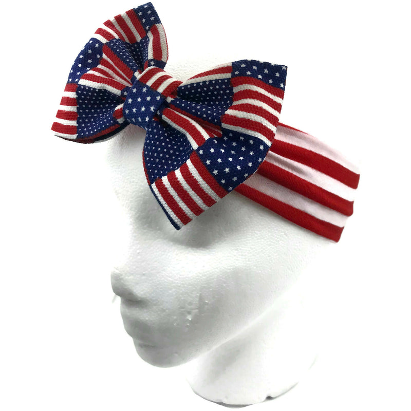 American Flag Headband Bow