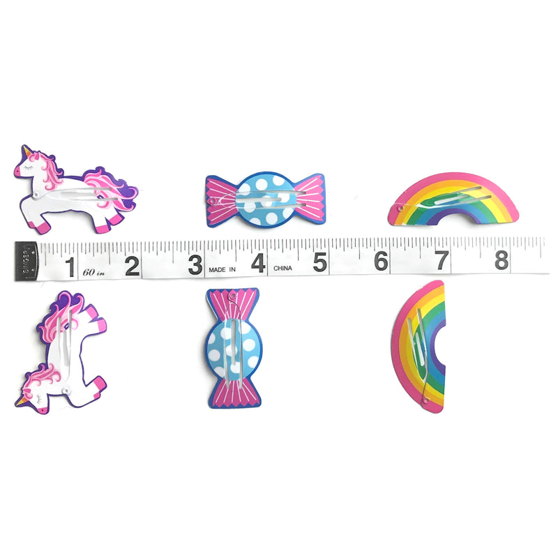 Unicorn, Candy & Rainbow Snap Clip Set