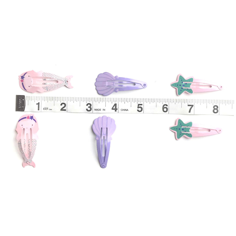 Mermaid, Seashell & Starfish Snap Clip Set