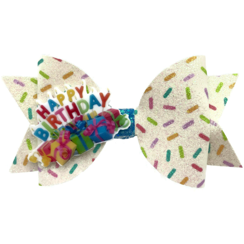 Happy Birthday Sprinkles Hair Clip Bow