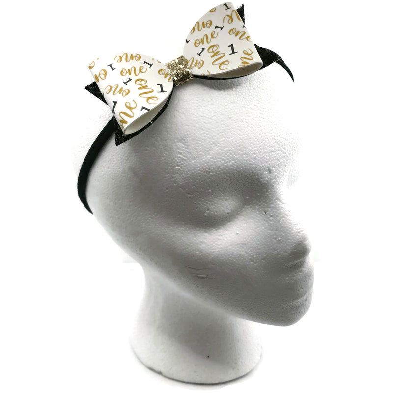 #1 Black & Gold Headband Bow