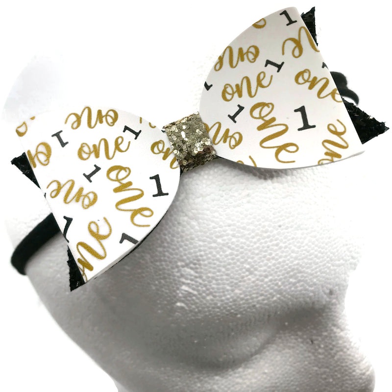 #1 Black & Gold Headband Bow