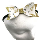 #3 Gold Sparkle Headband Bow
