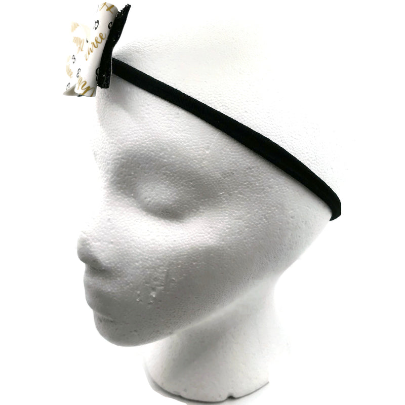 #3 Black Sparkle Headband Bow