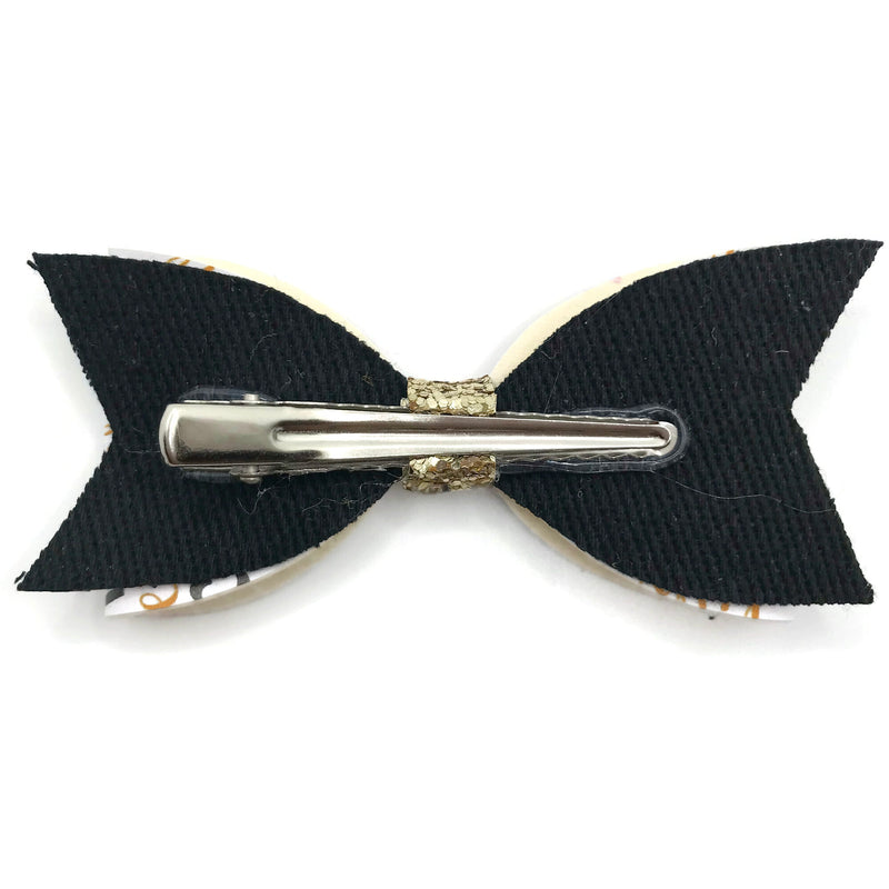 #5 Gold & Sparkle Silver Hair Clip Bow
