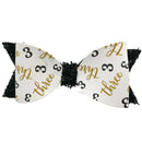 #3 Black & Gold Hair Clip Bow- Imperfection
