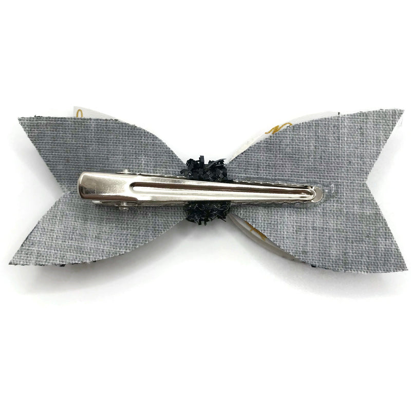 #3 Black & Gold Hair Clip Bow- Imperfection