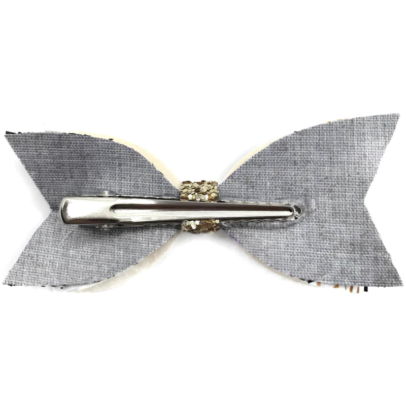 #4 Black & Gold Hair Clip Bow - Imperfection