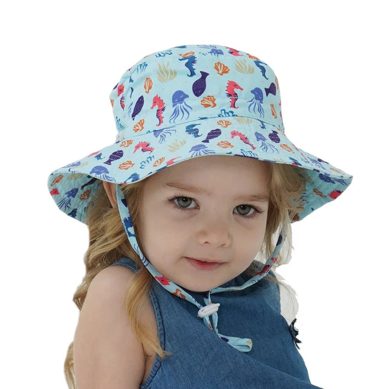 Blue Sea Creature Bucket Sun Hat