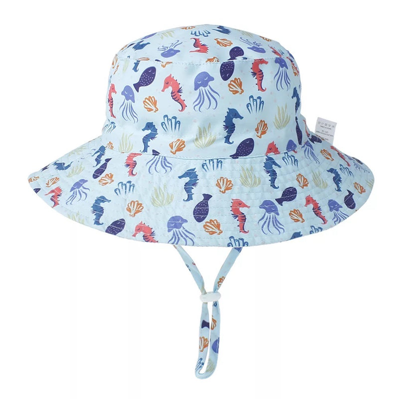 Blue Sea Creature Bucket Sun Hat