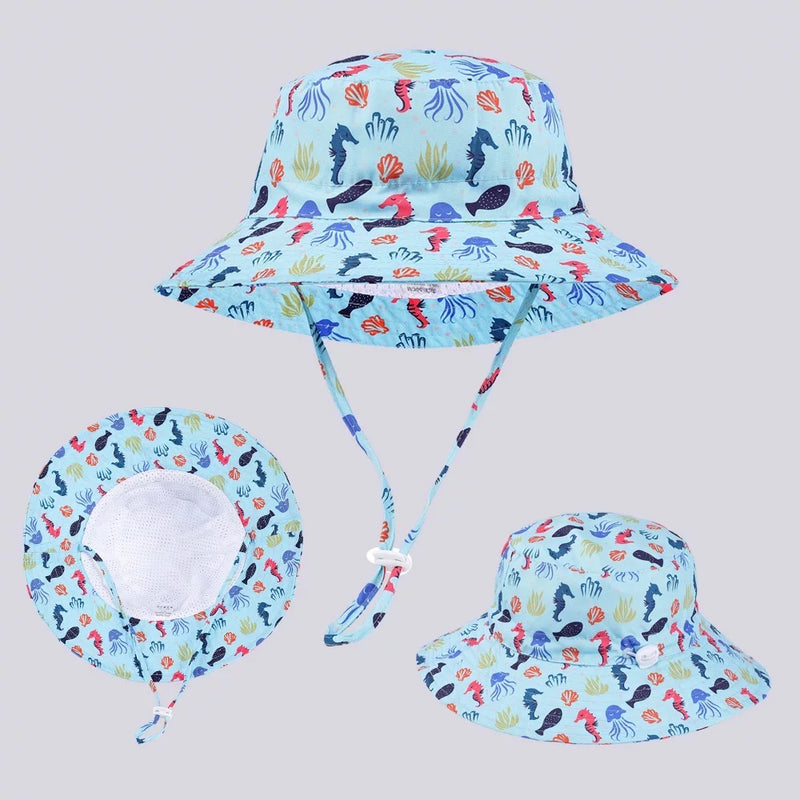 Blue Sea Creature Bucket Sun Hat