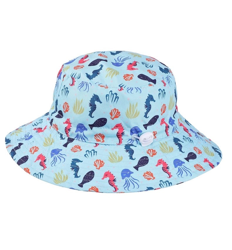 Blue Sea Creature Bucket Sun Hat