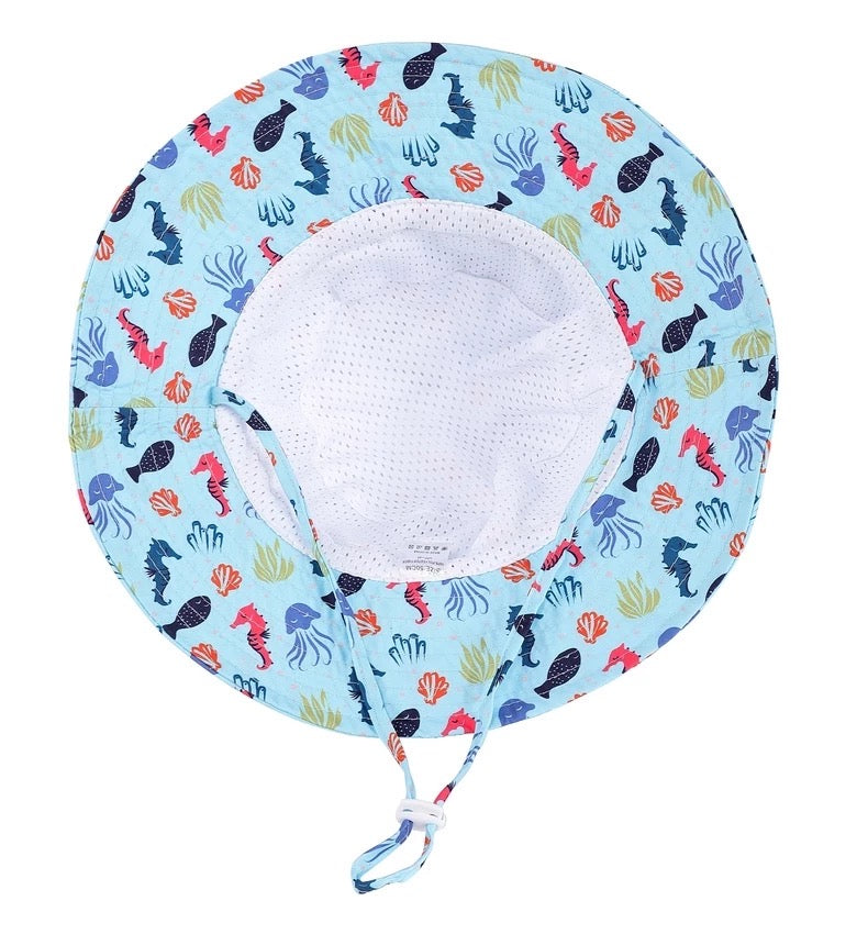 Blue Sea Creature Bucket Sun Hat