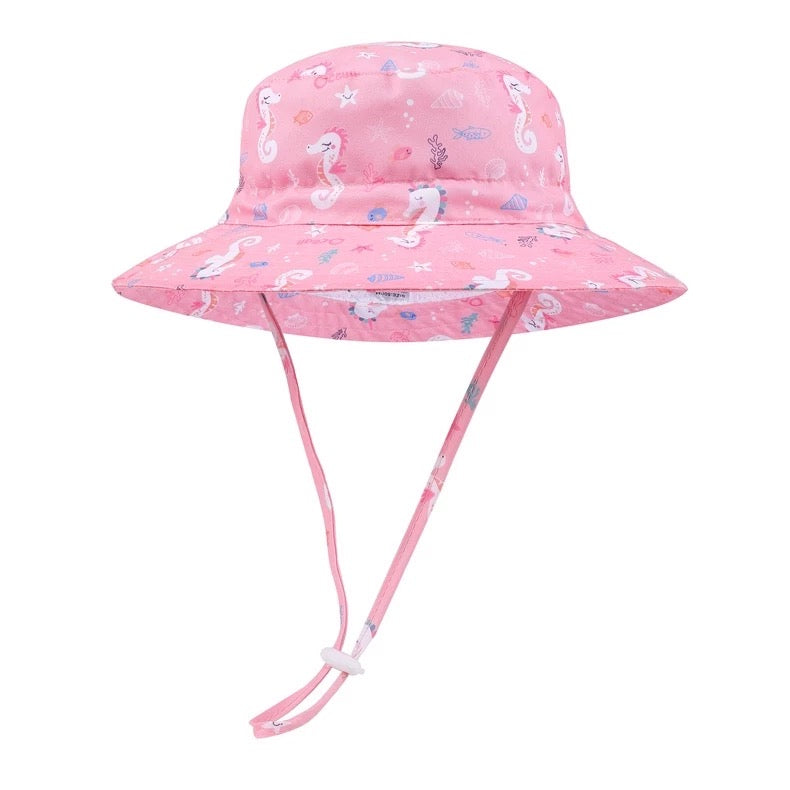 Pink Sea Creature Bucket Sun Hat